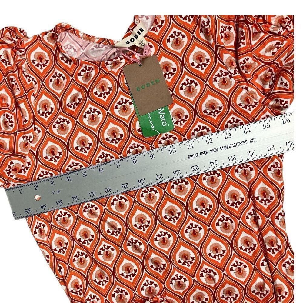 Boden Dress Women’s 6 Geometric Print Jersey Short Sleeve Orange - Picture 5 of 11